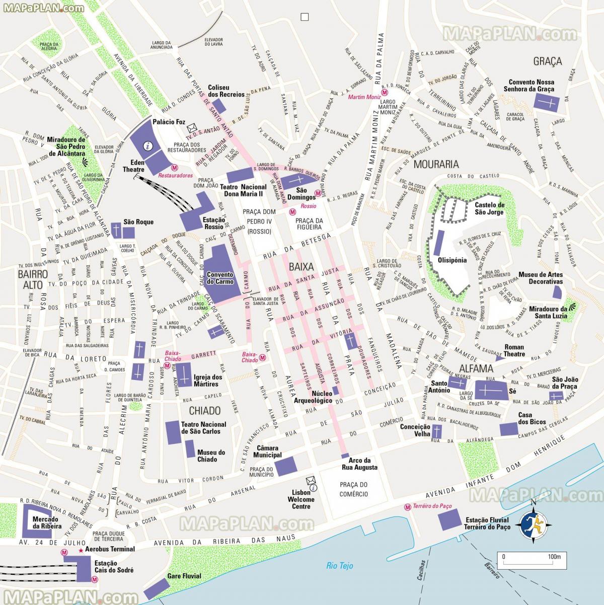 里斯本徒步旅游地图